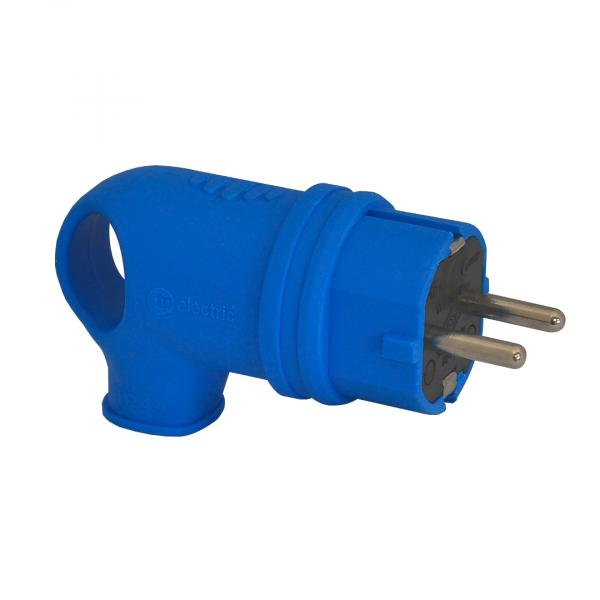 Schutzkontakt Stecker mit Griff IP44 (Blau)